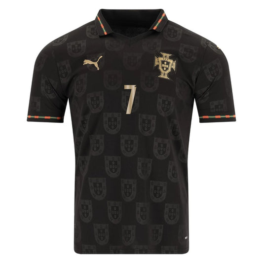 Camiseta de aficionado de Portugal Pantera Negra 2025/26 #13 Eusebio y #7 Ronaldo