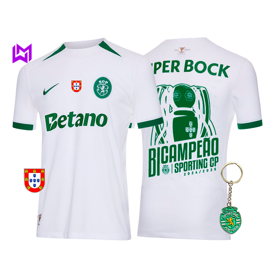Camiseta alternativa del Sporting de Lisboa, bicampeón 2024/25 - ¡MODELO EXCLUSIVO! 🦁🏆