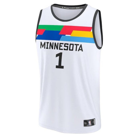 Camiseta unisex de Anthony Edwards de los Minnesota Timberwolves 2023 Fastbreak NBA - Edición City - Blanco