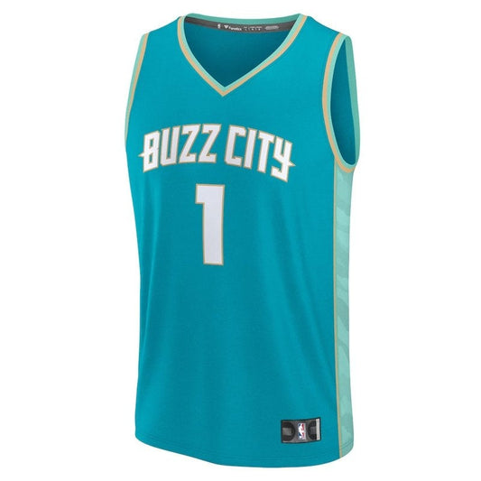 Camiseta unisex de la NBA LaMelo Ball de los Charlotte Hornets Fanatics 23/24 Fast Break - Verde azulado - Edición City