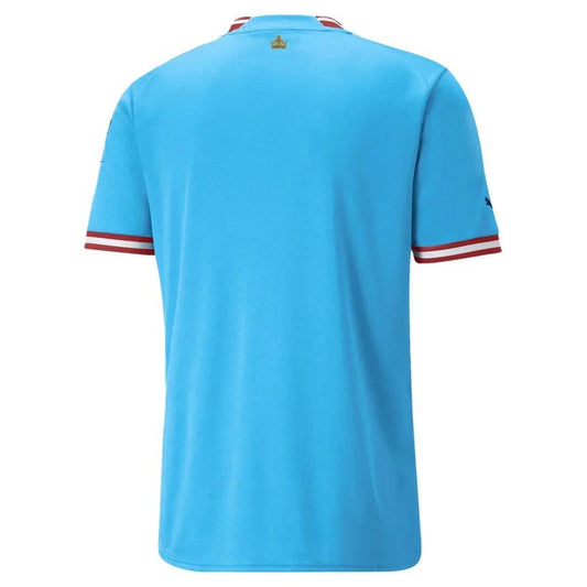 Camiseta conmemorativa del triplete del Manchester City 2023 (versión para aficionados)