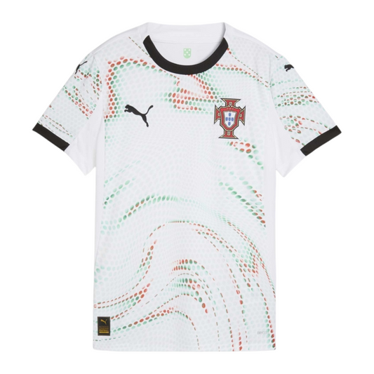 Camiseta visitante de Portugal 2025, versión para aficionados para mujer 