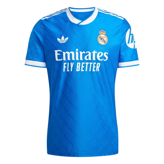 Camiseta de la tercera equipación del Real Madrid 25/26, versión para aficionados 