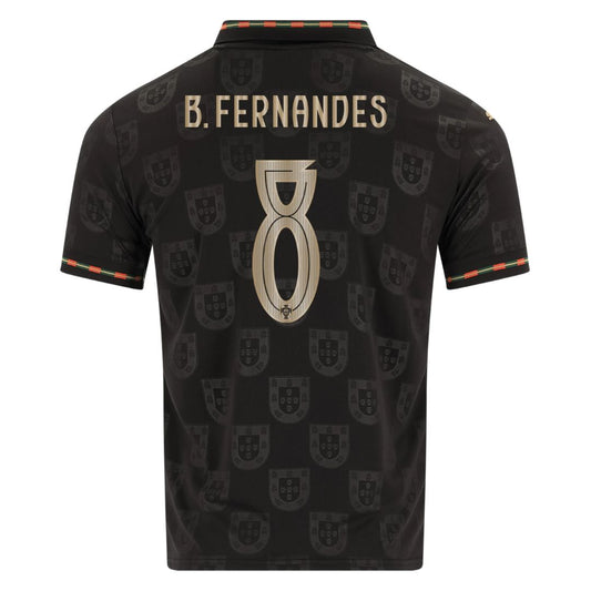Camiseta de aficionado de Portugal Pantera Negra 2025/26 - #7 Ronaldo, #13 Eusebio, #8 B. Fernandes
