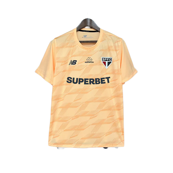Camiseta de entrenamiento del Sao Paulo 24/25 - Beige - Todos los patrocinadores - Versión para aficionados