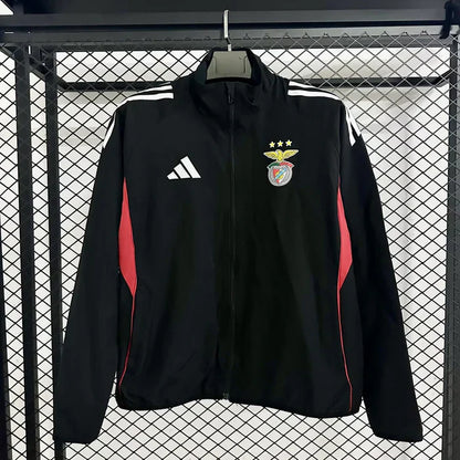 Chaqueta negra y roja 2025/26 con cremallera completa del Benfica