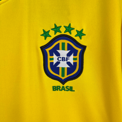 Camisa Brasil I 1998 Retrô Manga Longa