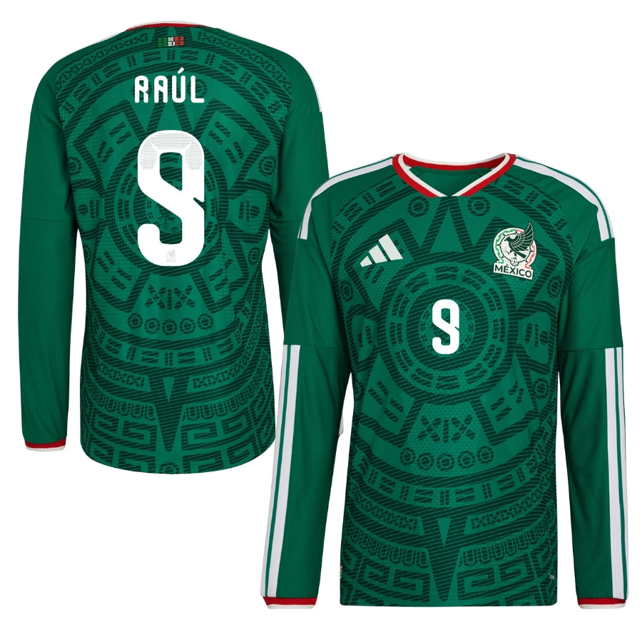 México Local RAÚL 9 Auténtico Jugador [Slim Fit] Jugador [Slim Fit] Jugador [Slim Fit] Jugador Camiseta Manga Larga Copa Mundial 2026