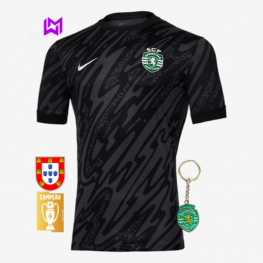 Camiseta de portero del Sporting, negra, 2024/25 - ¡ÚLTIMAS UNIDADES! 🔥💚