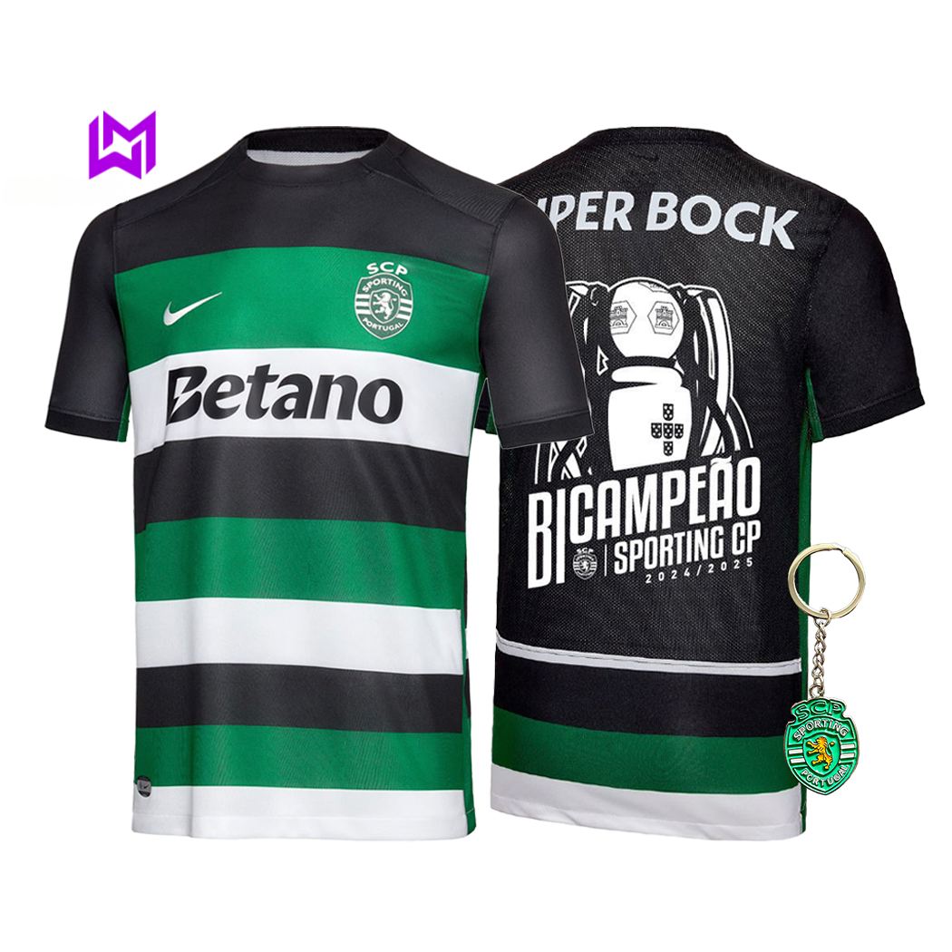 Camisola Sporting Principal BICAMPEÃO 2024/25 - MODELO EXCLUSIVO! 🦁🏆