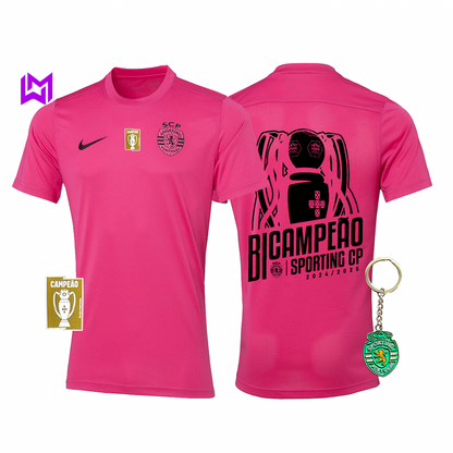 Camiseta Rosa de Octubre del Sporting - BICAMBRES 2024/25 - ¡MODELO EXCLUSIVO! 🦁🏆 