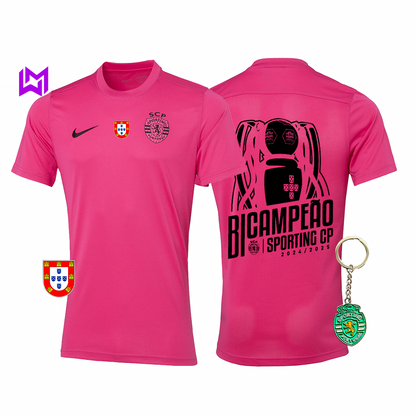 Camiseta Rosa de Octubre del Sporting - BICAMBRES 2024/25 - ¡MODELO EXCLUSIVO! 🦁🏆 
