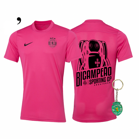 Camiseta Rosa de Octubre del Sporting - BICAMBRES 2024/25 - ¡MODELO EXCLUSIVO! 🦁🏆 