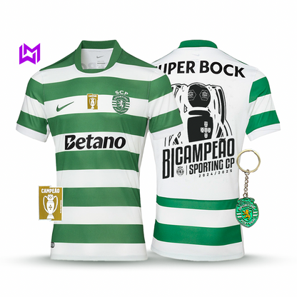 Camiseta de local del Sporting - Bicampeón 2025/26 - ¡NUEVO LANZAMIENTO! 🦁🏆 