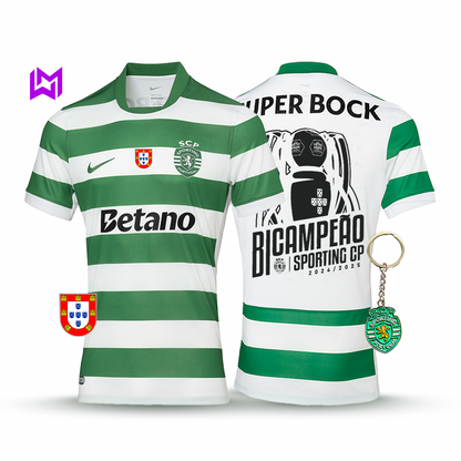 Camiseta de local del Sporting - Bicampeón 2025/26 - ¡NUEVO LANZAMIENTO! 🦁🏆 