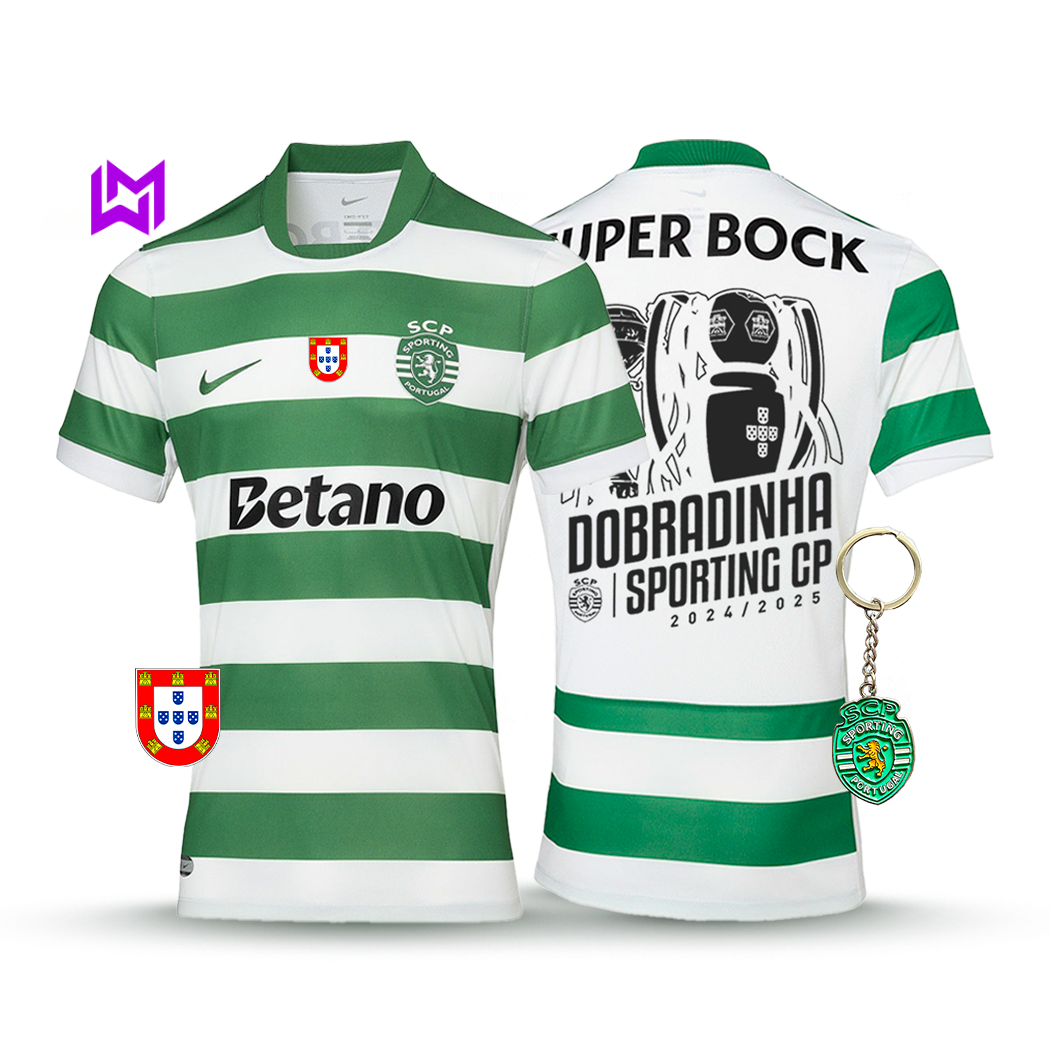 Camisola Sporting Principal DOBRADINHA 2025/26 - LANÇAMENTO! 🦁🏆🏆