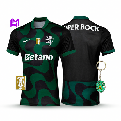 Camisola Sporting Alternativa Preta 2025/26 - LANÇAMENTO! 🔥💚