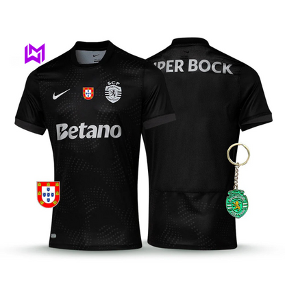 Camisola Sporting Away Preta 2025/26 - LANÇAMENTO! 🔥💚