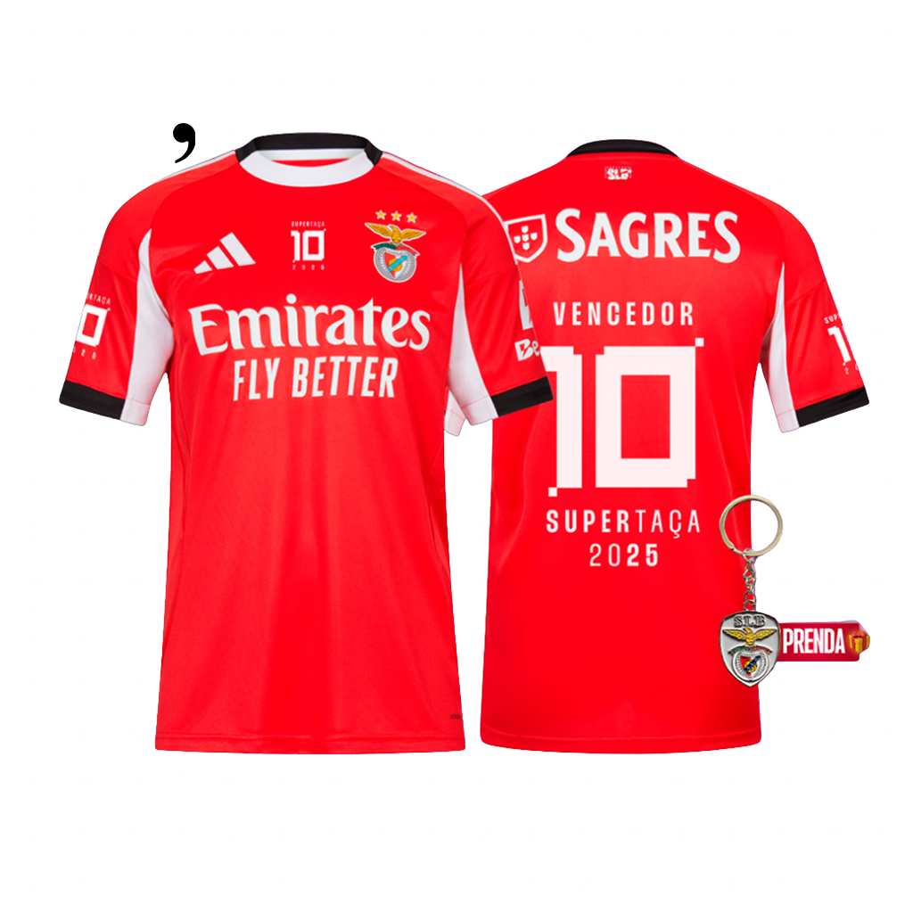 Camiseta local del Benfica, campeón de la Supercopa 2025 - ¡MODELO EXCLUSIVO! 🔥🦅
