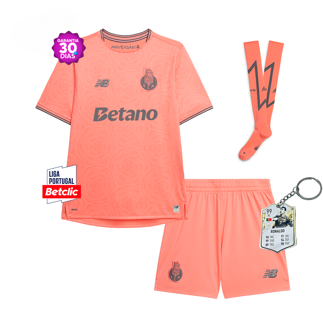 Conjunto Infantil Rosa Porto Alternativo 2025/26 - ¡ÚLTIMAS UNIDADES! 🔥🐉 