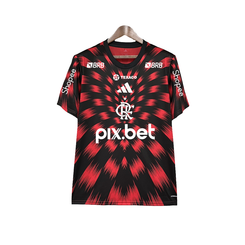 Camiseta prepartido del Flamengo 25/26 - Todos los patrocinadores - Versión para aficionados