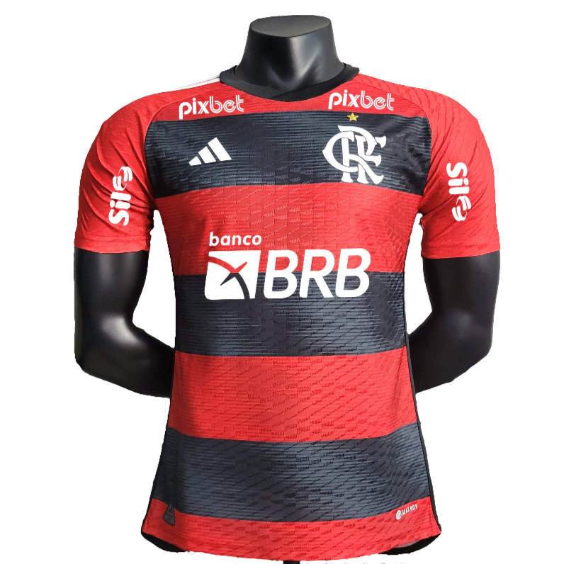 Camiseta local del Flamengo 23/24 - Todos los patrocinadores - Versión para jugador
