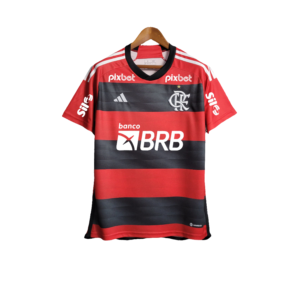 Camiseta local del Flamengo 23/24 - Todos los patrocinadores - Versión para aficionados