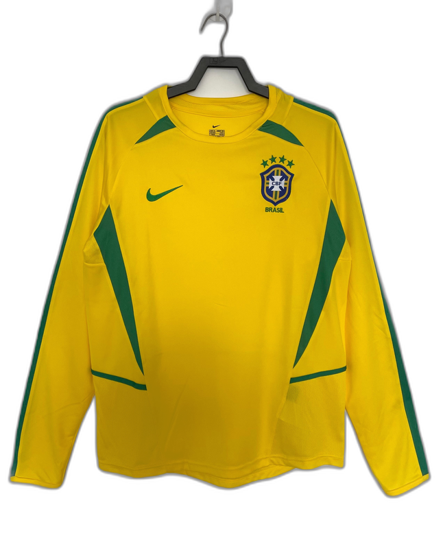 Camiseta de local de Brasil 2002 I - Versión retro de manga larga 