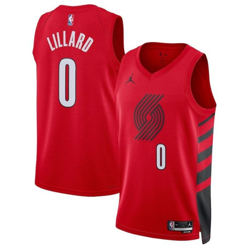 Camiseta de la NBA Damian Lillard Portland Trail Blazers 2023 Edición Statement - Roja
