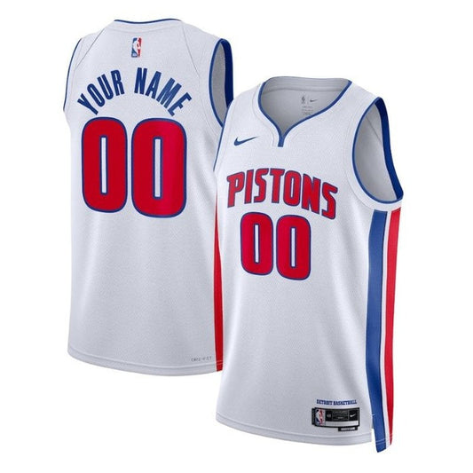 Camiseta unisex de la NBA blanca de los Detroit Pistons 2023 - Edición Asociación