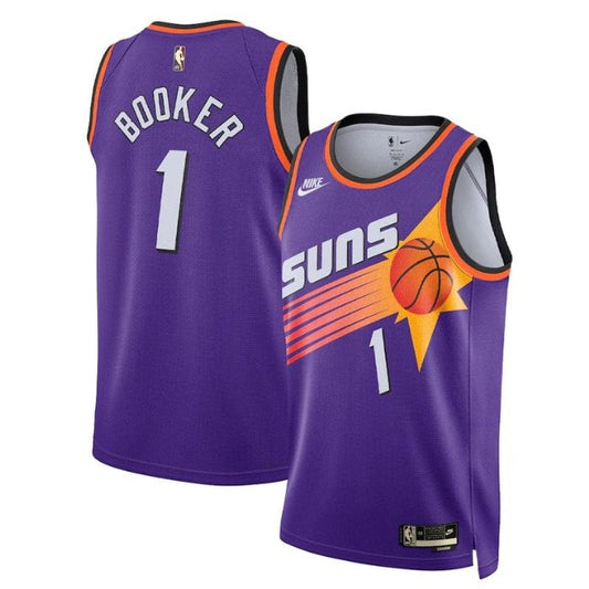 Camiseta unisex de la NBA de Devin Booker Phoenix Suns 2023, morada - Edición clásica