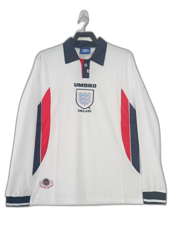 England 1998 I Home Jersey - Long Sleeve Retro Version