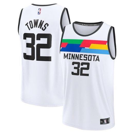 Camiseta unisex de la NBA Karl-Anthony Towns de Minnesota Timberwolves 2023 Fastbreak - Edición City - Blanco