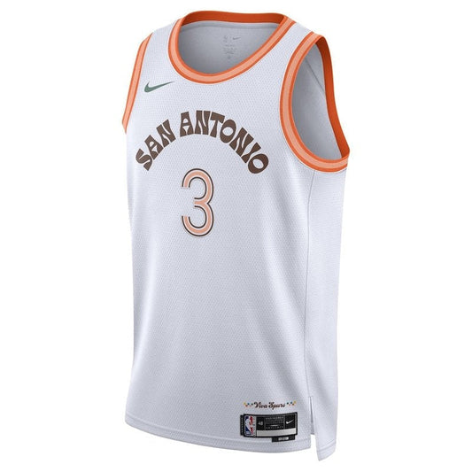 Camiseta unisex de la NBA Keldon Johnson de los San Antonio Spurs (23/24) - Blanca - Edición Ciudad