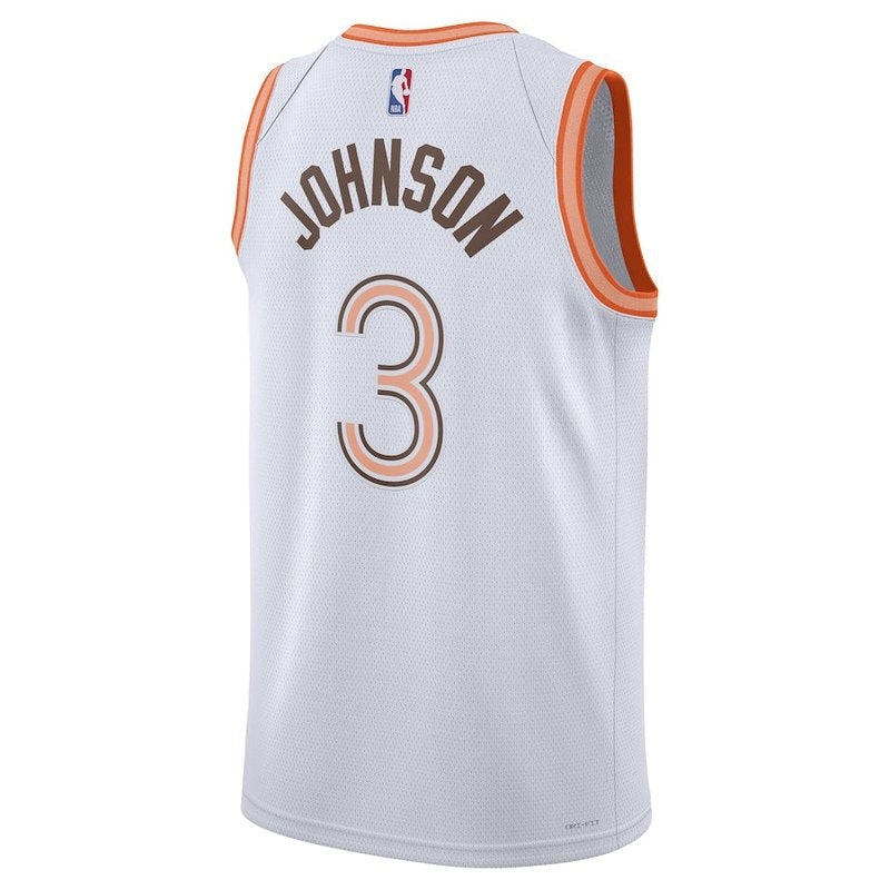 Camiseta unisex de la NBA Keldon Johnson de los San Antonio Spurs (23/24) - Blanca - Edición Ciudad