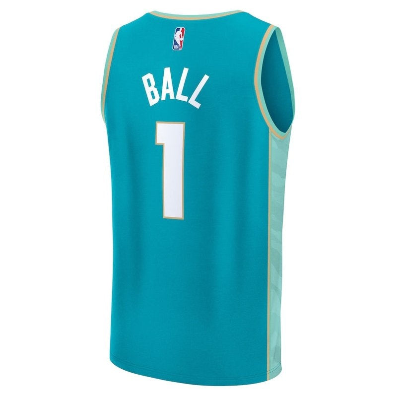 Camiseta unisex de la NBA LaMelo Ball de los Charlotte Hornets Fanatics 23/24 Fast Break - Verde azulado - Edición City