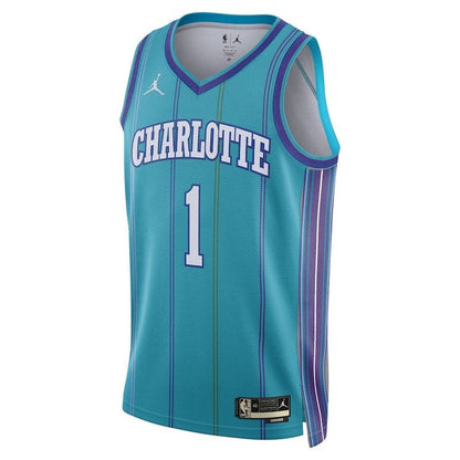 Camiseta unisex de la NBA LaMelo Ball de los Charlotte Hornets Jordan Brand 23/24 - Edición clásica - Verde azulado