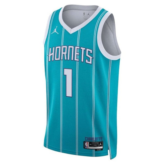 Camiseta unisex de la NBA LaMelo Ball de los Charlotte Hornets 2023 - Edición Ícono - Verde azulado
