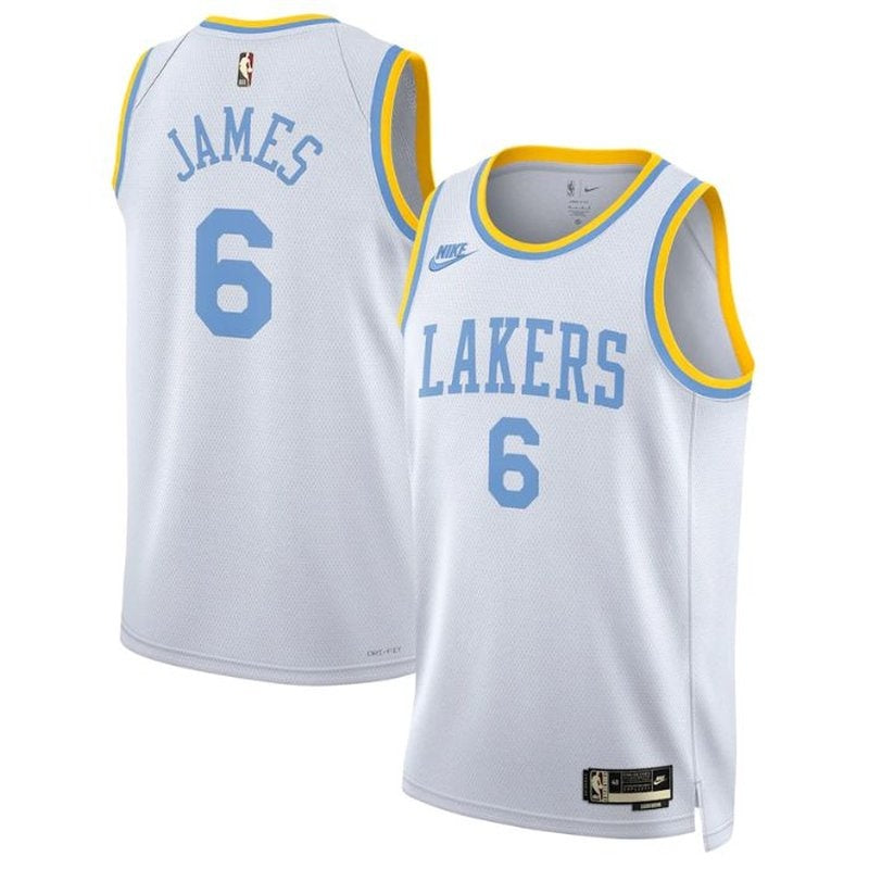 Camiseta blanca de la NBA de LeBron James Los Angeles Lakers 2023 - Edición Clásica