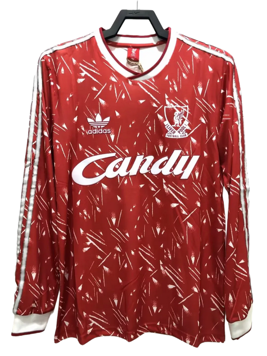 Camiseta local del Liverpool 89/91 - Versión retro de manga larga