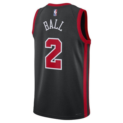 Camiseta unisex de la NBA de Lonzo Ball Chicago Bulls 23/24 - Negra - Edición City