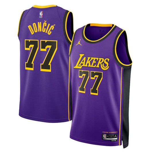 Camiseta de la NBA de Luka Dončić - Edición Statement de Los Angeles Lakers 2024 - Morada - Unisex