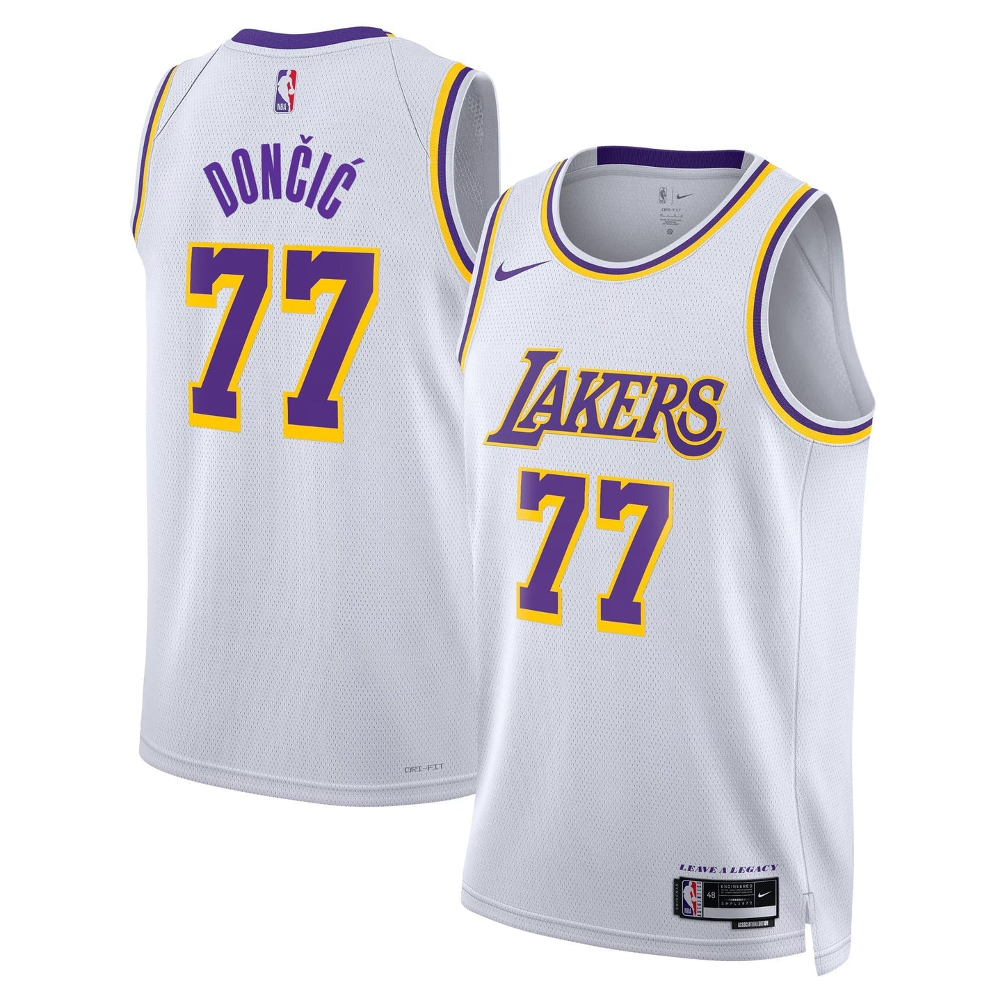 Camiseta de la NBA de Luka Dončić - Edición Asociación de Los Angeles Lakers 2024 - Blanca - Unisex