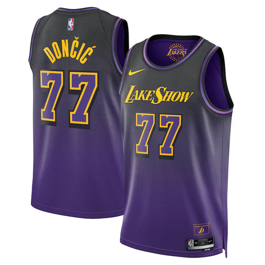 Camiseta NBA de Luka Dončić - Edición Ciudad de Los Angeles Lakers 2024 - Morada - Unisex