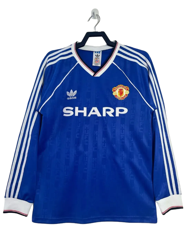Camiseta de visitante del Manchester United 88/90 II - Versión retro de manga larga