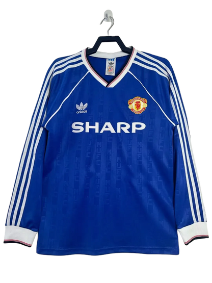 Camiseta de visitante del Manchester United 88/90 II - Versión retro de manga larga