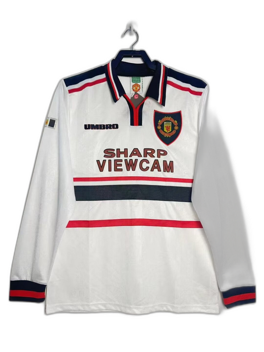 Camiseta de visitante del Manchester United 98/99 II - Versión retro de manga larga