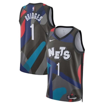Camiseta unisex de la NBA de Mikal Bridges, Brooklyn Nets, 23/24, negra, edición City