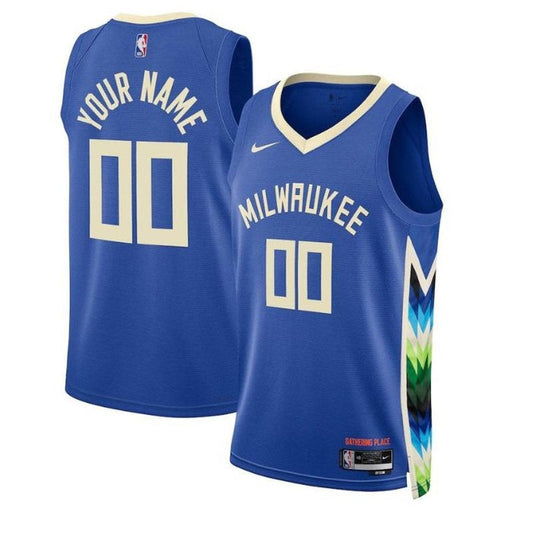 Camiseta unisex de la NBA de los Milwaukee Bucks 2023 - Edición Ciudad - Azul