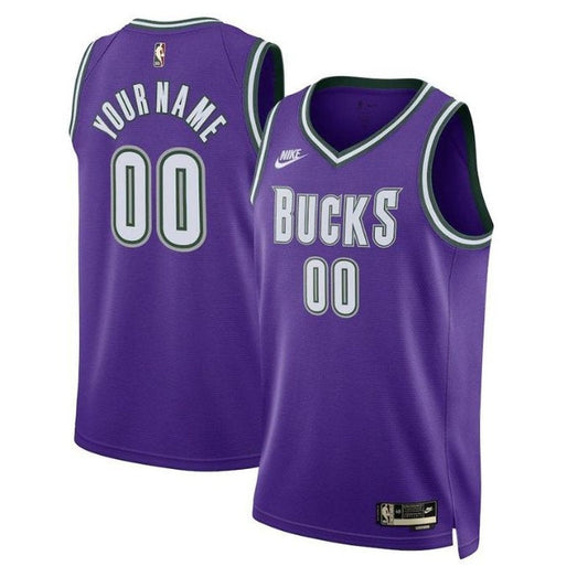 Camiseta unisex de la NBA de los Milwaukee Bucks 2023 - Edición Clásica - Morada